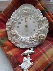 Beautiful Lenox Fine Porcelain Noah's Ark Nursery Pendulum Wall Clock  MNIB - Picture 1 of 11