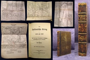 Rüstow Der italienische Krieg 1848-1849 Kriegstheorie Karten u. Pläne 1862  js - Bild 1 von 12