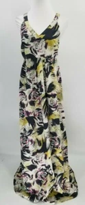 Maxi abito Martin + Osa taglia 12 stampa floreale astratta verde navy rosa bianco - Foto 1 di 4
