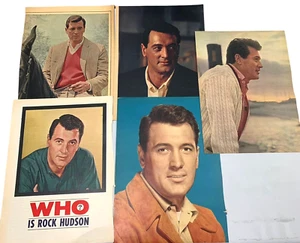 Actor Rock Hudson Vintage 5 Picture Cut Outs from Old Movie Magazines #1 - Picture 1 of 8