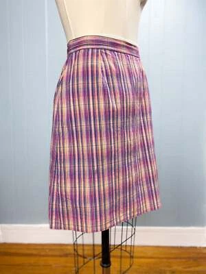 80's Missoni Sport Mini Skirt Mod Hippy Swinging Space Dye Plaid Vintage | 27" - Image 1 of 4