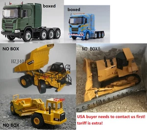 1/64 MASDI SCANIA R650 TRACTOR,jingbang dump TRUCK,NORSCOT CAT 611 WHEEL SCRAPER - Picture 1 of 7