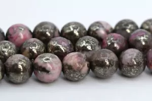 Cuentas de pirita rosa de 6 mm cuentas sueltas de piedras preciosas redondas - Imagen 1 de 4