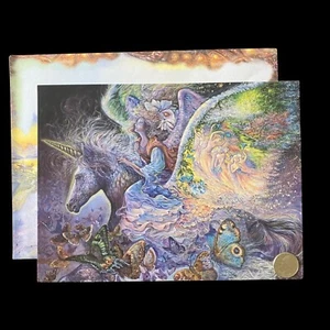 HTF Josephine Wall Birthday WINGS Greeting Card Angel Unicorn Leanin' Tree NOS - Picture 1 of 8