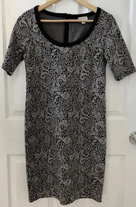 Pea in the Pod Maternity Dress Sz S Gray White Black Short Sleeve Womens - Picture 1 of 12