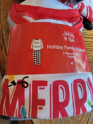 Conjunto de pijama familiar de vacaciones de 2 piezas estilo navideño talla 4T nuevo con etiquetas Foto 1 de 4