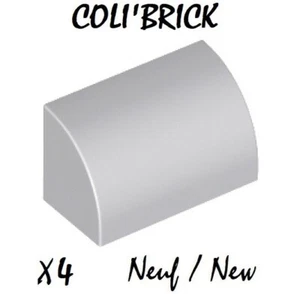Lego 37352 - 4x Baustein / Brick curved 1x2x1 - Grau / Light Bluish Gray - Neu - Bild 1 von 1