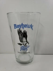 Bayhawk Ales Beer Drinking Glass Cup Tumbler Irvine CA 5.75" Vtg 16 oz - Picture 1 of 2