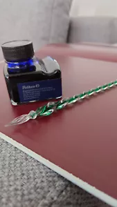 Glass Kalligraphie Glasfeder, Glasstift, Calligraphy, + Tintenfass - Bild 1 von 1