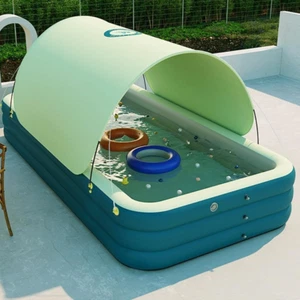 Nuwani 10FT Ultimate Snapset Fun Inflatable Swimming Pool with Canopy - Large... - Picture 1 of 3