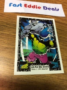 COMIC IMAGES 1991 THE INCREDIBLE HULK TRADING CARD 68 GREEN HULK VS GREY HULK - Picture 1 of 2