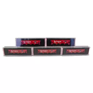 Roundhouse Hopper Chicago, Burlington & Quincy Red 1:160 N Train Car 5P Lot - Picture 1 of 7