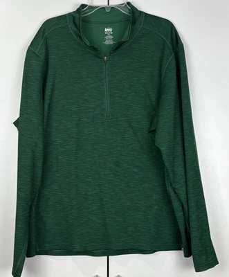 REI Co-Op Active Pursuits 1/4 Cremallera Para Hombres 2XL Verde Elastizado Comodidad EZ Care Foto 1 de 4