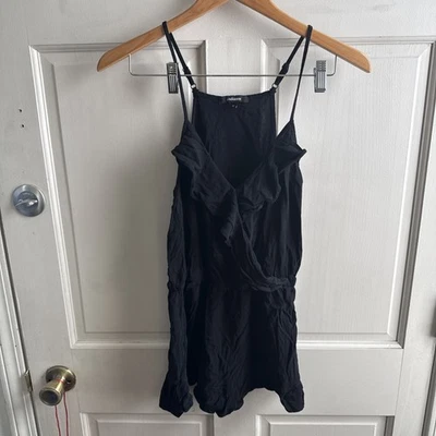 Ambiance Apparel Mujer Medio Negro Tank Top Volantes Delantero Foto 1 de 3