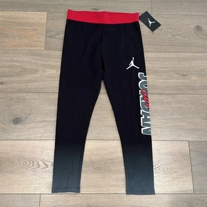 JORDAN AIR GIRL Black Red Blocked Ombre Air-Ress Active Gym Legging Size Large - Picture 1 of 12