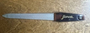 Vintage SAPHIR NAIL FILE Shaping & Finishing Pocket Size 4 1/4” Brown Handle - Picture 1 of 6