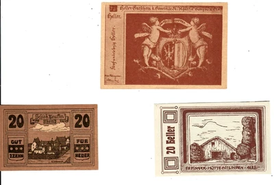 "3 DIFFERENT NOTGELDS"  1920 (BEAUTIFUL) NOTGELD!!(MONDLEE) NICE!! 3 ASSORTED!! - Image 1 of 2