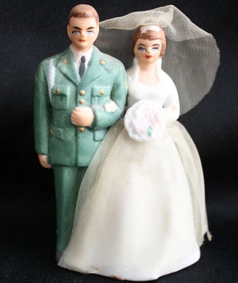 TOPPER PASTEL DE BODA VINTAGE Ejército Wilton Chicago Años 50 Foto 1 de 4