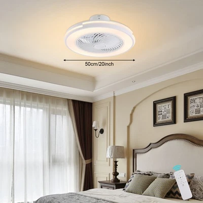 20" Modern Ceiling Fan with LED Light Chandelier Fl h Mount Lamp Remote Control - Image 1 of 4