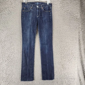 7 For All Mankind Jeans Womens 27 Blue Stretch Low Rise Straight - Picture 1 of 15