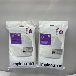 2 x Simple Human 35-45L. Size K White Trash Bags = 40 Total Bags *READ* (B81 - Picture 1 of 10