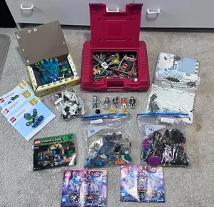 Vintage 1985 Lego rot Kunststoff Tragetasche Aufbewahrungstasche mit gemischten Lego Lot Sets Friends - Bild 1 von 20