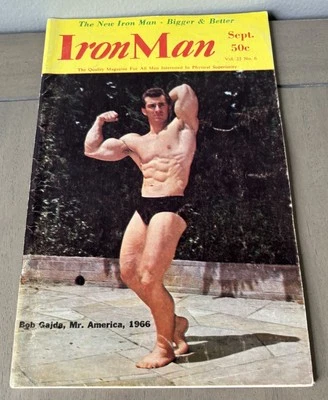 Bob Gajda 1966 Mr. America/Zane - Ironman Bodybuilding Magazine September 1966 Foto 1 de 3