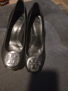 Tory Burch schwarze Pumps Leder Absatzschuhe Größe 7,5M - Bild 1 von 5