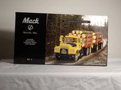 1/34 First Gear Mack R-Model Heavy-Duty Logging Truck w/Trailer #19-2999 - Image 1 of 3
