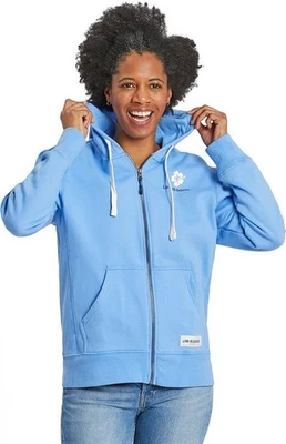 Life is Good - Sudadera con Capucha Mujer Simply True Cremallera Flamingo - Azul Jardín - Talla L - Nueva Foto 1 de 4
