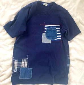 Comme Des Garcons Patchwork Navy T-Shirt Size S JUNYA WATANABE From Japan - Picture 1 of 3