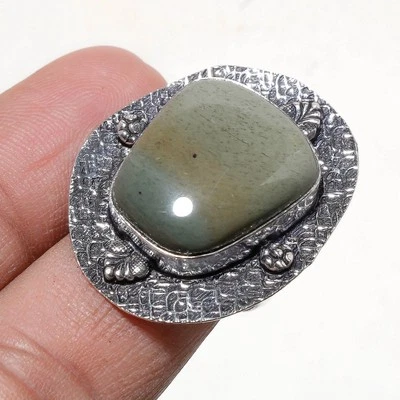 Grüne Jade Edelstein Ring Handarbeit Antik Design Ethno Geschenk Schmuck 8" F... - Bild 1 von 4