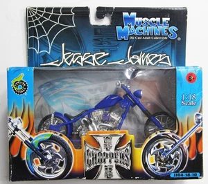 2003 Muscle Machines Jesse James CFL RIGID West Coast Choppers BLUE 1:18 NEW - Picture 1 of 2