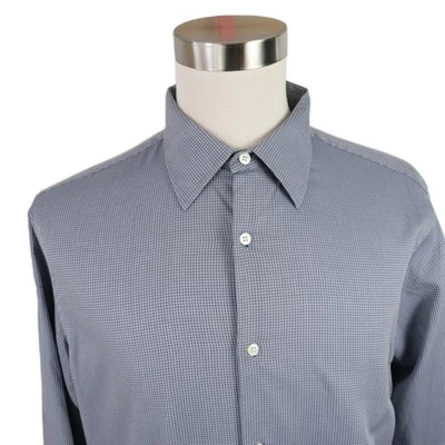 Camisa de vestir Banana Republic para hombre gris abotonada a cuadros L 16-16,5 Foto 1 de 4