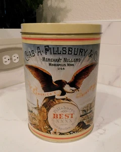 1982 Pillsbury's Best Flour Tin Canister Storage Container Minneapolis Metal - Picture 1 of 9