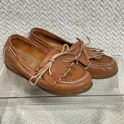 Mocasines vintage de mujer Connie de cuero tostado con borla Kilty Cottagecore talla 8,5 Foto 1 de 4