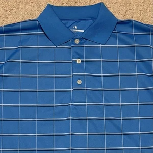 Grand Slam Golf Shirt Polo Mens Sz Medium Blue w/ Fine Lines of White & Black - Picture 1 of 6