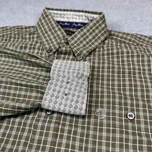 Wrangler George Straight Shirt Mens Large Olive Green Poplin Cowboy Rodeo - Picture 1 of 8