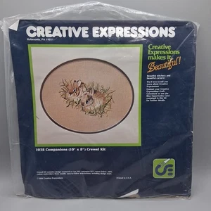 Vintage 1984 Creative Expressions 10" x 8" Companions Crewel Kit Neu #1038 Hasen  - Bild 1 von 7
