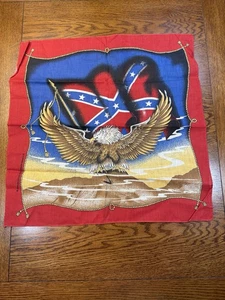 Vintage USA Made Biker Themed Bandana Confederate Eagle Rebel USA - Picture 1 of 4