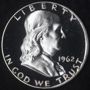 1962 "Proof Cameo" Franklin Silver 50c Half Dollar - COINGIANTS - - Picture 1 of 2
