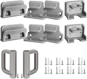 Retractable Baby Gate Replacement Parts Kit Grey Pet Gate Full Set Wall Mounting - Picture 1 of 1