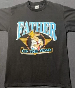 Vintage 80s Savvy Sportswear Shirt Single Stitch Large Father Of The Year - Picture 1 of 15