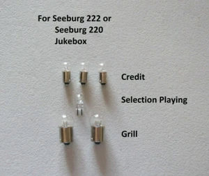 Seeburg 220 and 222 Jukebox Lamp Set Replacement Light Bulbs Miniature Lamps - Picture 1 of 1