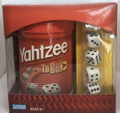 Yahtzee To Go Shake Score Dice Game Parker Brothers Travel Hasbro New 2005 - Image 1 of 3