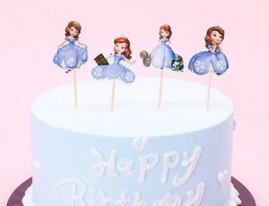 SOFIA THE FIRST Fiesta de Cumpleaños PASTEL o CUPCAKE TOPPERS 12 selecciones de cartulina - Imagen 1 de 1