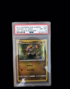 2017 Pokemon Sun & Moon JANGMO-O 75/111 Toys R Us Stamp Holo PSA 8 NM - Picture 1 of 2