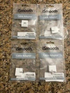 Adaptateur 30 broches à 8 broches chargeur tête blanche adaptateur pour iPhones et iPods pack de 4 - Photo 1 sur 3