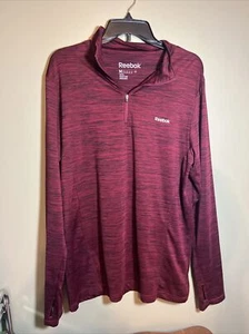 Men’s Size M Reebok 1/4 Zip Pullover Red Poly/spandex L59 - Picture 1 of 4