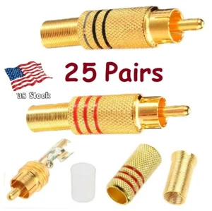 Sunvision 50x Connettori audio spina maschio RCA antistrappo avvitati (CRS02) - Foto 1 di 9